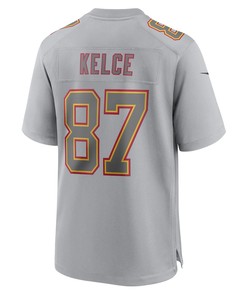 Travis Kelce 87 Kansas City Chiefs Youth Super Bowl LVII Patch Atmosphere Fashion Game Jersey - Gray