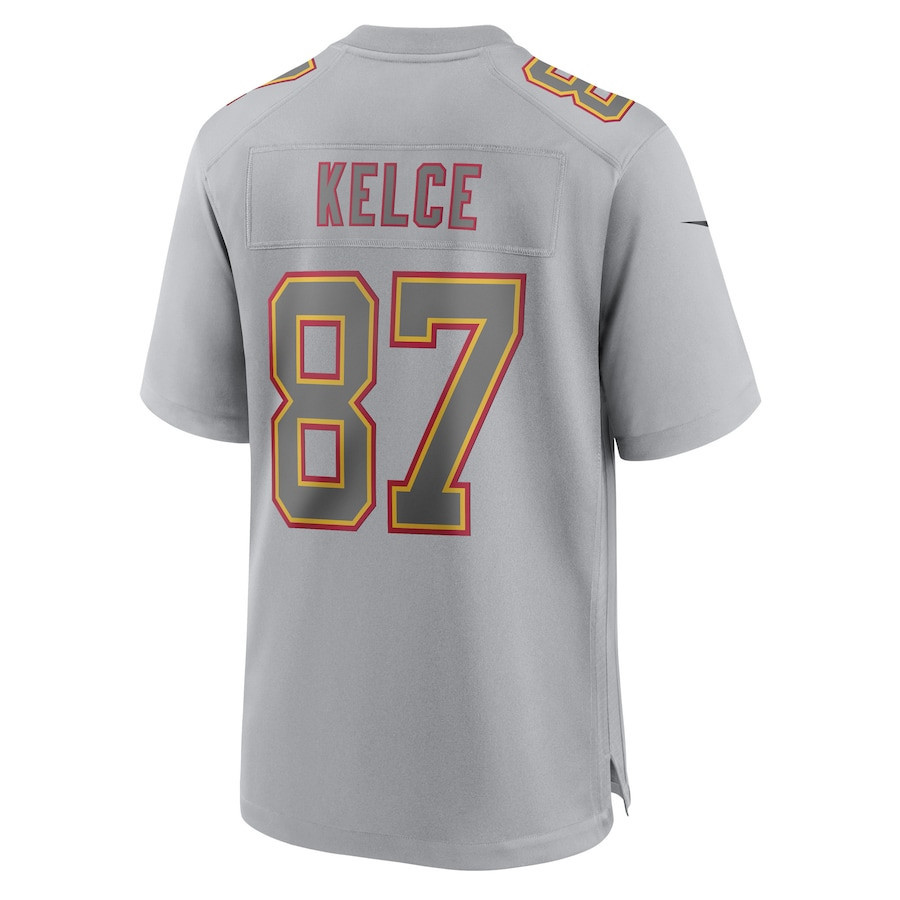 Travis Kelce 87 Kansas City Chiefs Youth Super Bowl LVII Patch Atmosphere Fashion Game Jersey - Gray