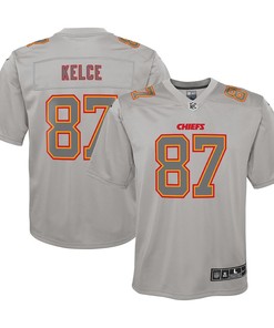 Travis Kelce 97 Kansas City Chiefs Youth Atmosphere Game Jersey - Gray