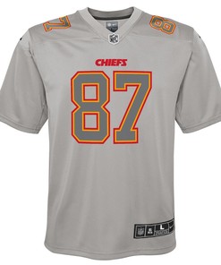 Travis Kelce 97 Kansas City Chiefs Youth Atmosphere Game Jersey - Gray