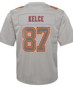 Travis Kelce 97 Kansas City Chiefs Youth Atmosphere Game Jersey - Gray