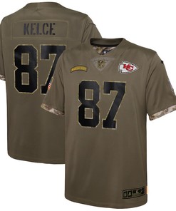 Travis Kelce Kansas City Chiefs 2022 Salute To Service Player Limited Jersey - Olive
