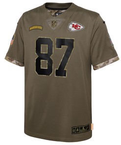 Travis Kelce Kansas City Chiefs 2022 Salute To Service Player Limited Jersey - Olive