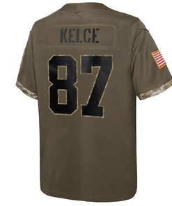 Travis Kelce Kansas City Chiefs 2022 Salute To Service Player Limited Jersey - Olive
