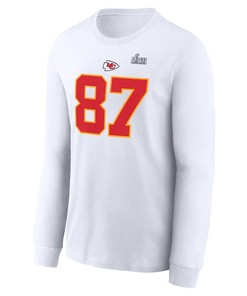 Travis Kelce Kansas City Chiefs Super Bowl LVII Long Sleeve T-Shirt - White
