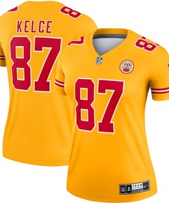Travis Kelce Kansas City Chiefs Womens Inverted Legend Jersey - Gold Nfl