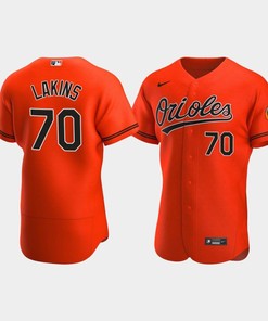 Travis Lakins 70 Baltimore Orioles Orange Alternate Jersey