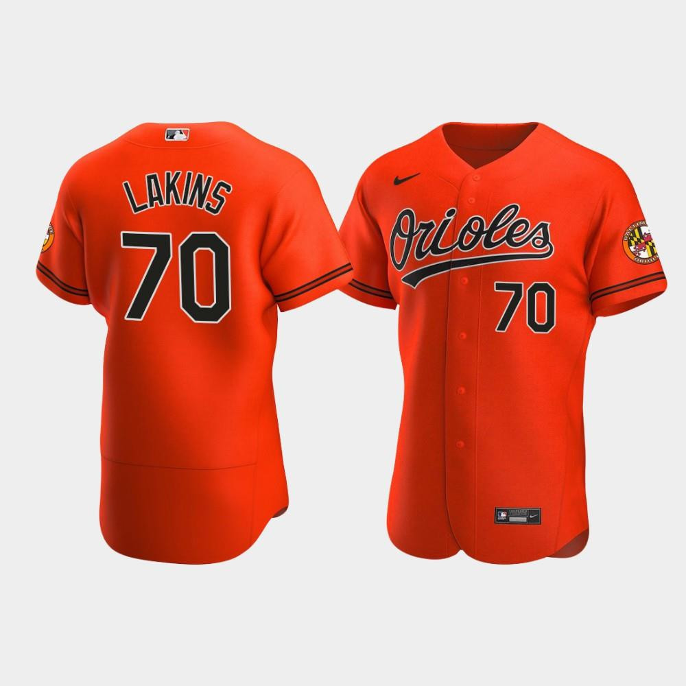 Travis Lakins 70 Baltimore Orioles Orange Alternate Jersey