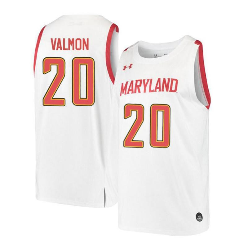 Travis Valmon 20 Maryland Terrapins Retro Basketball Men Jersey - White