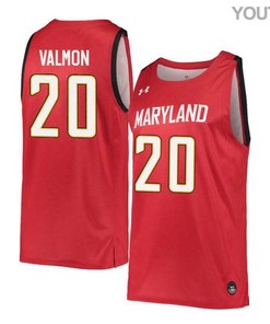 Travis Valmon 20 Maryland Terrapins Retro Basketball Youth Jersey - Red