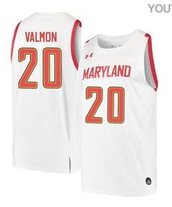 Travis Valmon 20 Maryland Terrapins Retro Basketball Youth Jersey - White