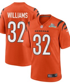 Trayveon Williams 32 Cincinnati Bengals Super Bowl LVII Champions Men Alternate Game Jersey - Orange