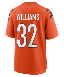 Trayveon Williams 32 Cincinnati Bengals Super Bowl LVII Champions Men Alternate Game Jersey - Orange
