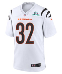 Trayveon Williams 32 Cincinnati Bengals Super Bowl LVII Champions Men Game Jersey - White