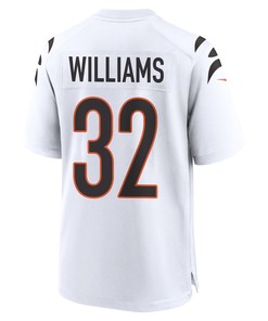 Trayveon Williams 32 Cincinnati Bengals Super Bowl LVII Champions Men Game Jersey - White