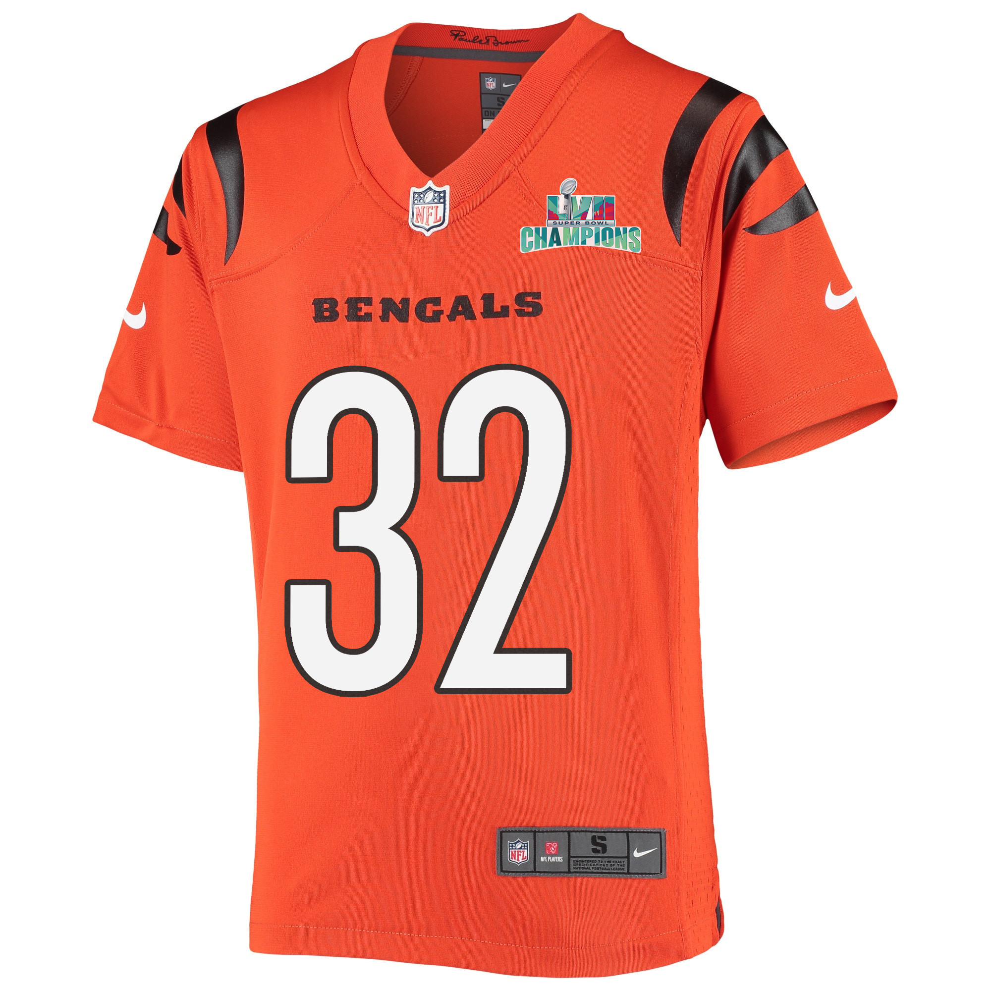 Trayveon Williams 32 Cincinnati Bengals Super Bowl LVII Champions Youth Alternate Game Jersey - Black