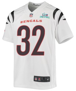 Trayveon Williams 32 Cincinnati Bengals Super Bowl LVII Champions Youth Game Jersey - White
