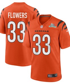 Tre Flowers 33 Cincinnati Bengals Super Bowl LVII Champions Men Alternate Game Jersey - Orange