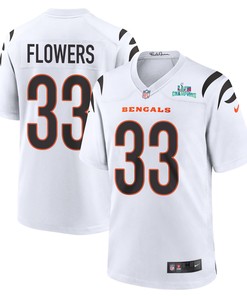 Tre Flowers 33 Cincinnati Bengals Super Bowl LVII Champions Men Game Jersey - White