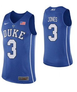 Tre Jones 3 Elite Duke Blue Devils Basketball Jersey Blue