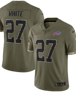 Tre'Davious White 27 Buffalo Bills 2022 Salute To Service Limited Jersey - Olive