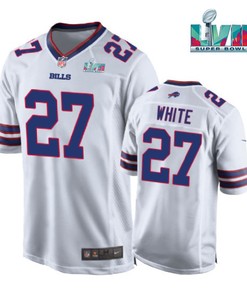 Tre'Davious White 27 Buffalo Bills Super Bowl LVII Away Player Men Jersey - White Jersey