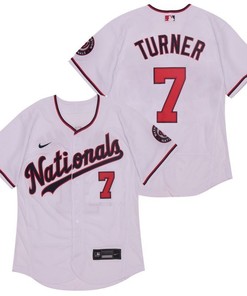 Trea Turner #7 Ashington Nationals 2020 Mlb White Jersey