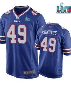 Tremaine Edmunds 49 Buffalo Bills Game Super Bowl LVII Logo Player Men Jersey - Royal Jersey