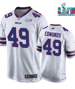 Tremaine Edmunds 49 Buffalo Bills Super Bowl LVII Away Player Men Jersey - White Jersey
