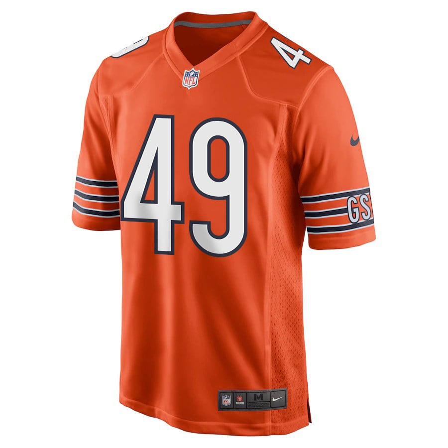 Tremaine Edmunds 49 Chicago Bears Men Alternate Game Jersey - Orange
