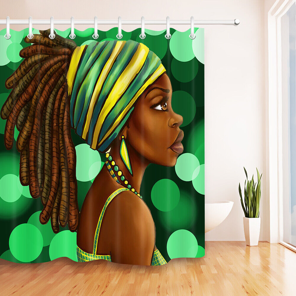 Trendy Afro Lady Shower Curtain for Modern Bathroom Decor
