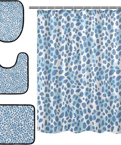 Trendy Leopard Spot Shower Curtain Set for Bathroom Home Decor