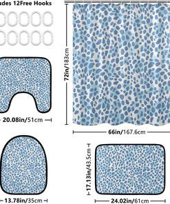 Trendy Leopard Spot Shower Curtain Set for Bathroom Home Decor