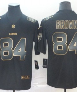 Trent Brown #84 Oakland Raiders Nfl Explosion Legendary Gold Black Jersey