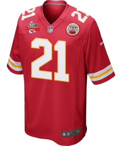 Trent McDuffie 21 Kansas City Chiefs Super Bowl LVII Champions 3 Stars Men Game Jersey - Red