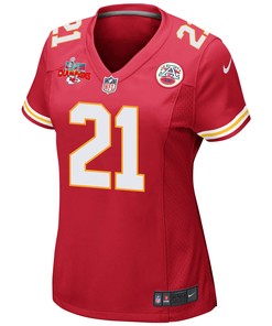 Trent McDuffie 21 Kansas City Chiefs Super Bowl LVII Champions 3 Stars Women Game Jersey - Red