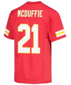 Trent McDuffie 21 Kansas City Chiefs Super Bowl LVII Champions 3 Stars Youth Game Jersey - Red