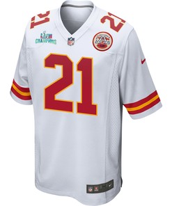 Trent McDuffie 21 Kansas City Chiefs Super Bowl LVII Champions Men Game Jersey - White