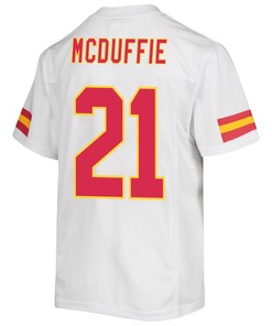 Trent McDuffie 21 Kansas City Chiefs Super Bowl LVII Champions Youth Game Jersey - White
