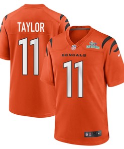 Trent Taylor 11 Cincinnati Bengals Super Bowl LVII Champions Men Alternate Game Jersey - Orange