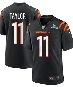 Trent Taylor 11 Cincinnati Bengals Super Bowl LVII Champions Men Game Jersey - Black