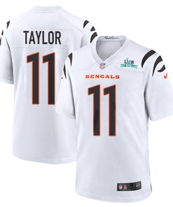 Trent Taylor 11 Cincinnati Bengals Super Bowl LVII Champions Men Game Jersey - White