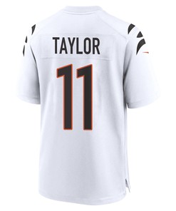 Trent Taylor 11 Cincinnati Bengals Super Bowl LVII Champions Men Game Jersey - White