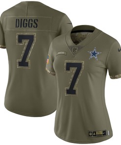 Trevon Diggs Dallas Cowboys Women's 2022 Salute To Service Limited Jersey - Olive