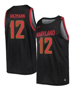 Trevor Anzmann 12 Maryland Terrapins Retro Basketball Men Jersey - Black