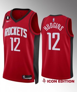 Trevor Hudgins Houston Rockets 12 Red Jersey 2022-23 Icon Edition Swingman