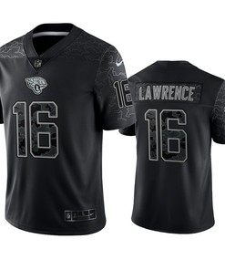 Trevor Lawrence 16 Jacksonville Jaguars Black Reflective Limited Jersey - Men