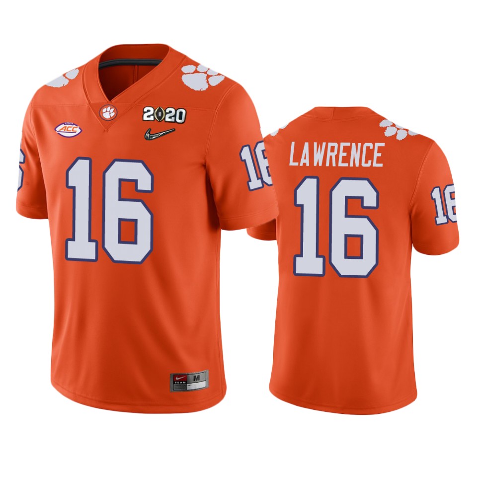 Trevor Lawrence Clemson Tigers 2020 National Championship Orange Jersey