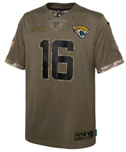 Trevor Lawrence Jacksonville Jaguars Youth 2022 Salute To Service Player Limited Jersey - Olive
