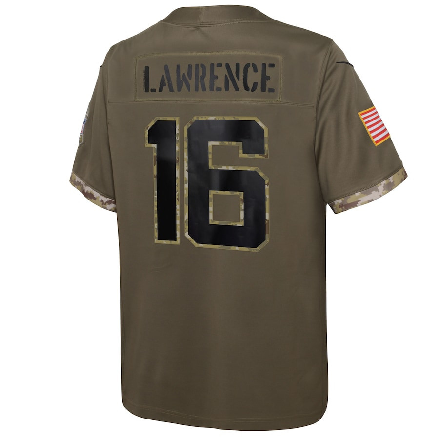 Trevor Lawrence Jacksonville Jaguars Youth 2022 Salute To Service Player Limited Jersey - Olive